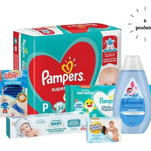 Kit Fraldas + Lenços +  Shampoo E Sabonete