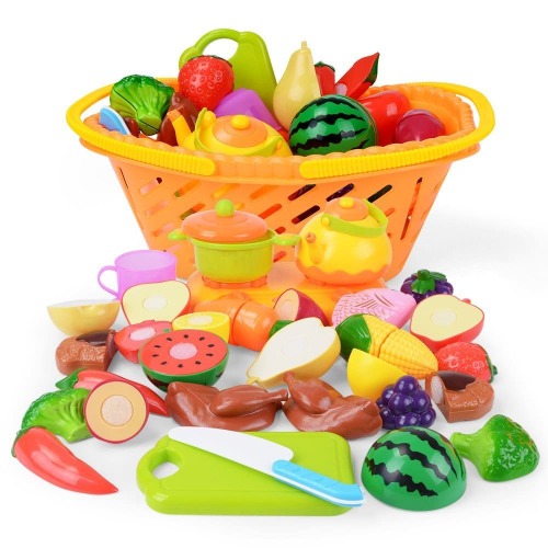 Brinquedos de frutas e alimentos