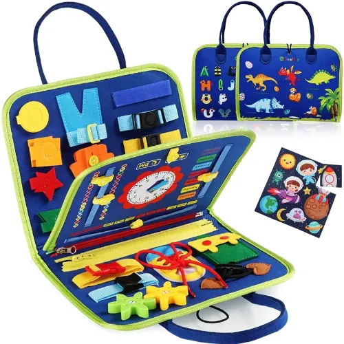 Maleta de viagem para entreter, estimula a memoria, percepcao de cores, coordenacao motora e o raciocinio. - Montessori