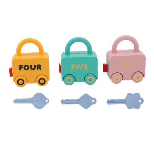 Brinquedo de fechadura e chave Montessori