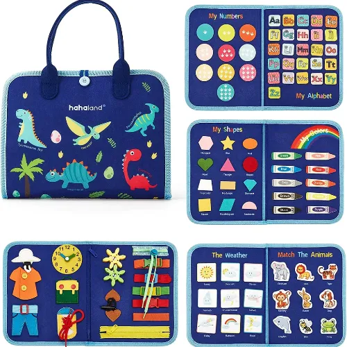 Maleta de viagem Montessori - Brinquedos sensoriais, educativos para pré-escolares.