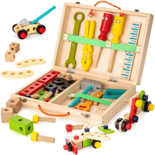 Conjunto de ferramentas paro o pequeno construtor 34 peças  - Montessori